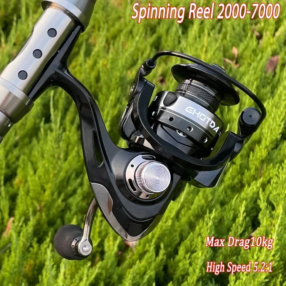 

Spinning Fishing Reel Ultralight Metal Frame 2000-7000Series Durable Reel 5.2:1 High Speed Saltwater Freshwater Fishing Reel