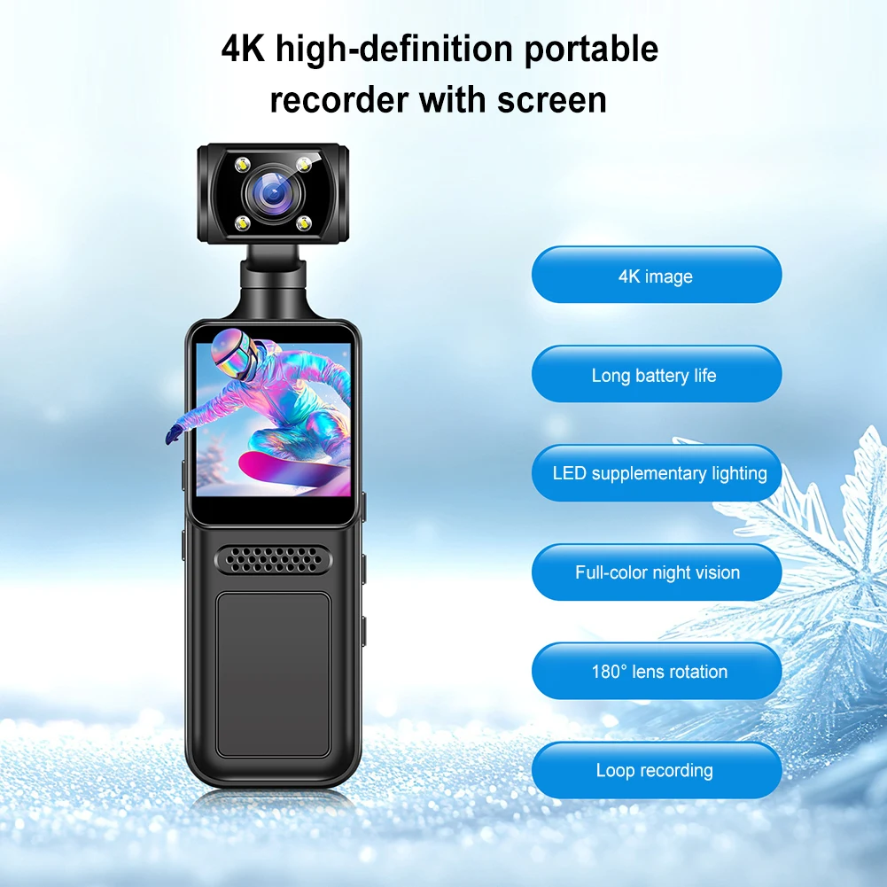 Action Mini Camera Outdoor Sport Video Recorder Body Camera Night Vision 180 Rotatable Wearable Body Worn Cam For Outdoor 1Sport view 4