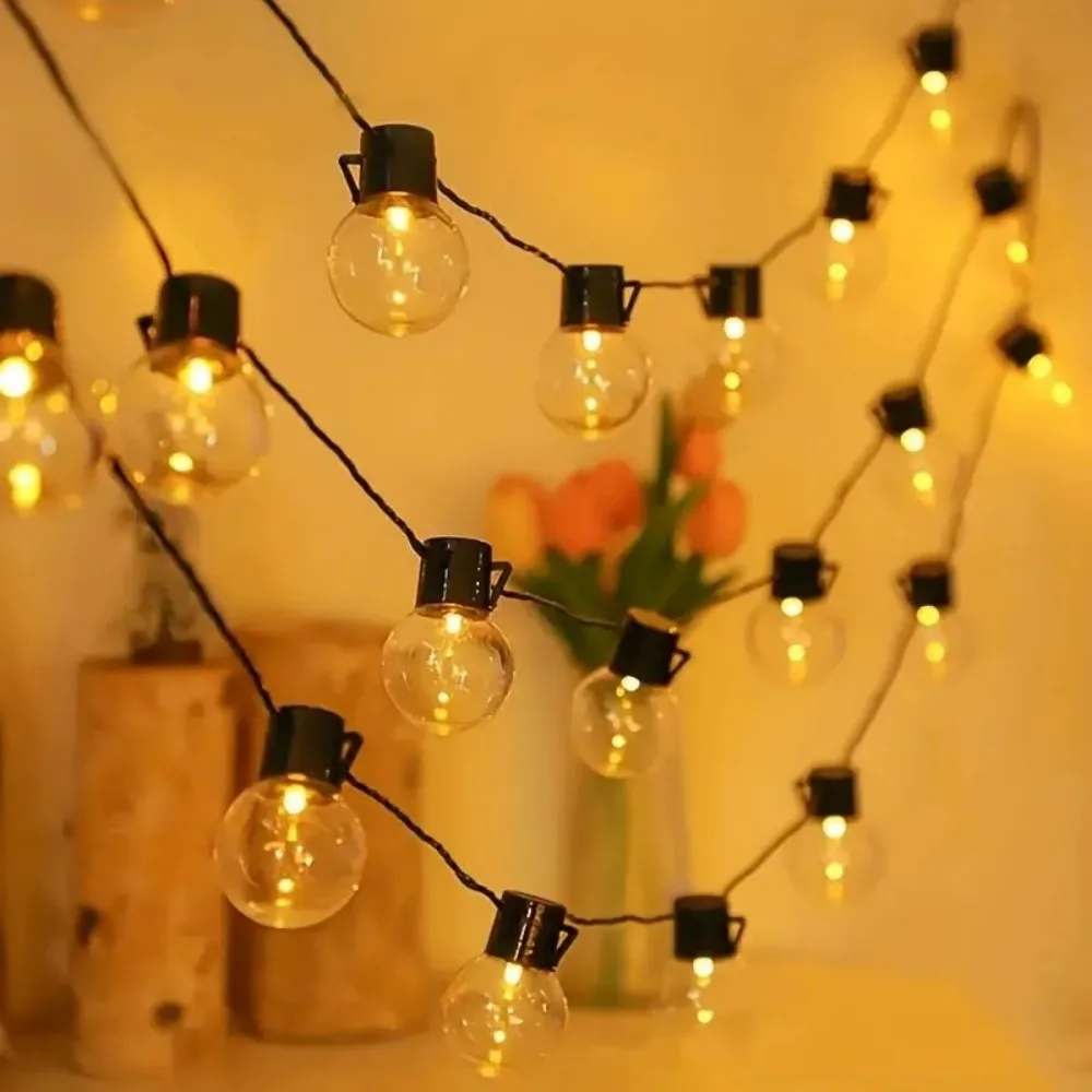 5M/8M Solar G40 LED Bulb String Lights Outdoor Decorative Fairy Lights for Backyard Balcony Gazebo Camping Holiday Party Decor