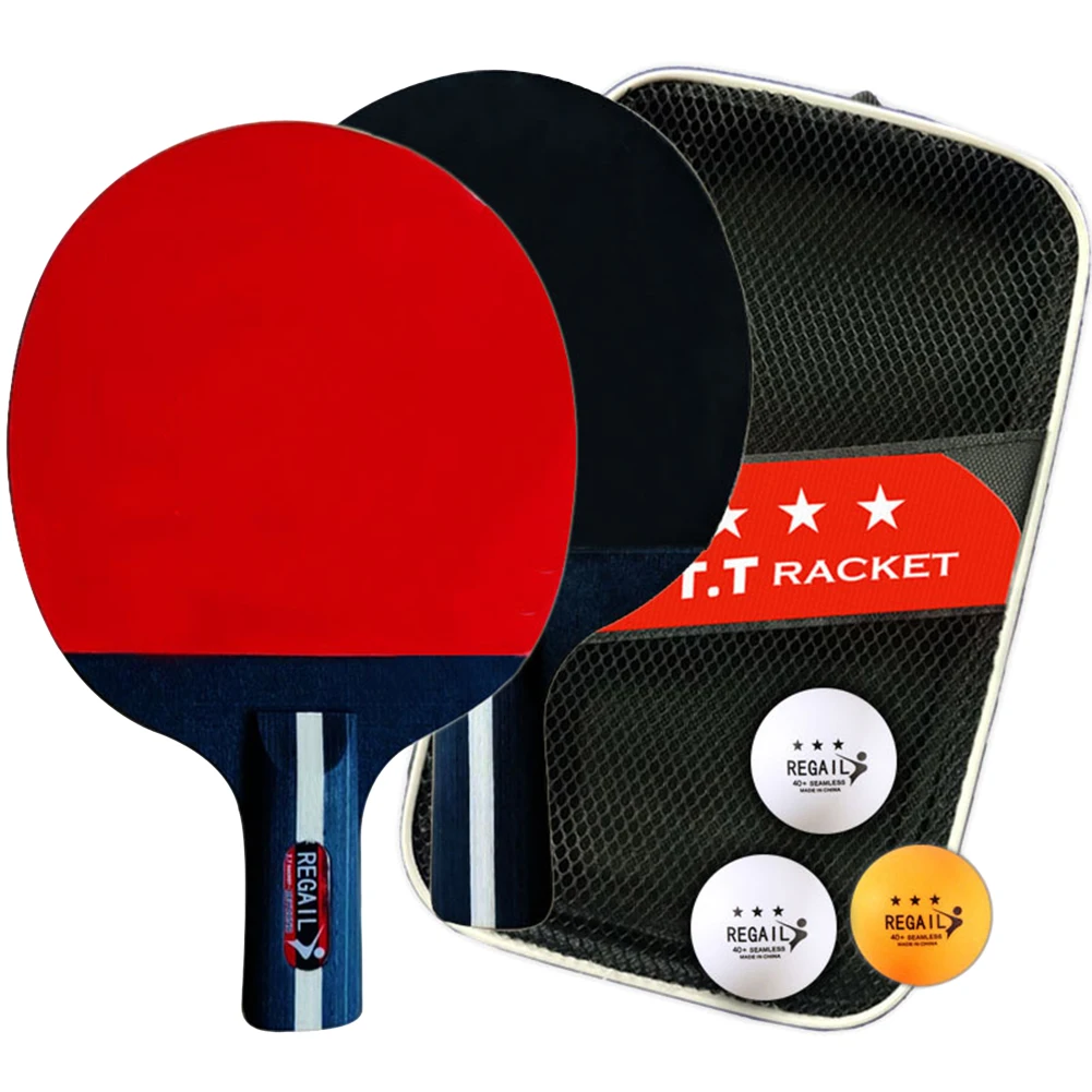 Table Tennis Racket 2 Rackets & 3 Balls Table Tennis Paddles Professional 2 Player Ping Pong Set for Beginners Training Game