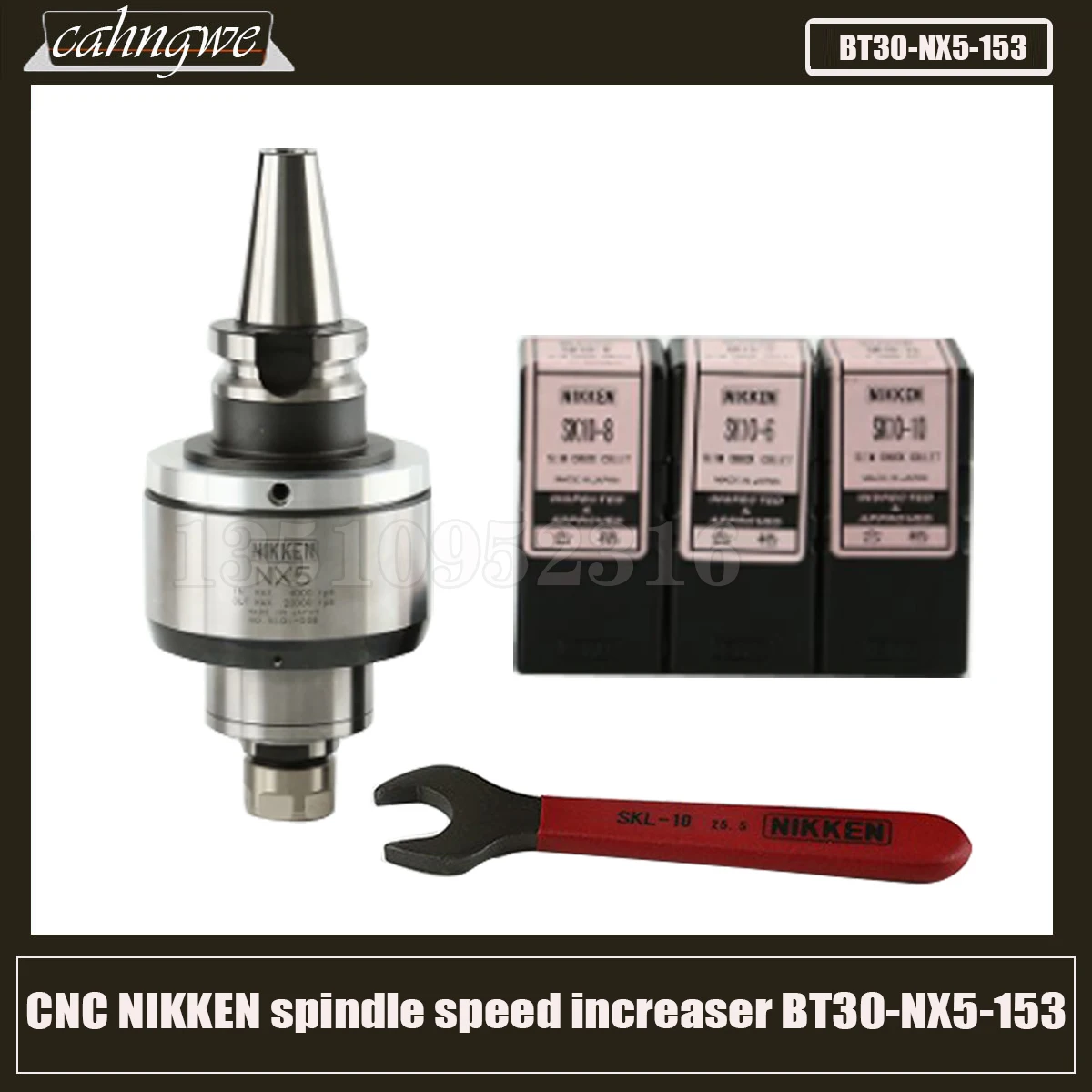 New Cnc Nikken Spindle Speed Increaser Bt30-nx5-153 Bt40-nx5-153 Speed Increase Tool Handle Engraving Machine Accessories