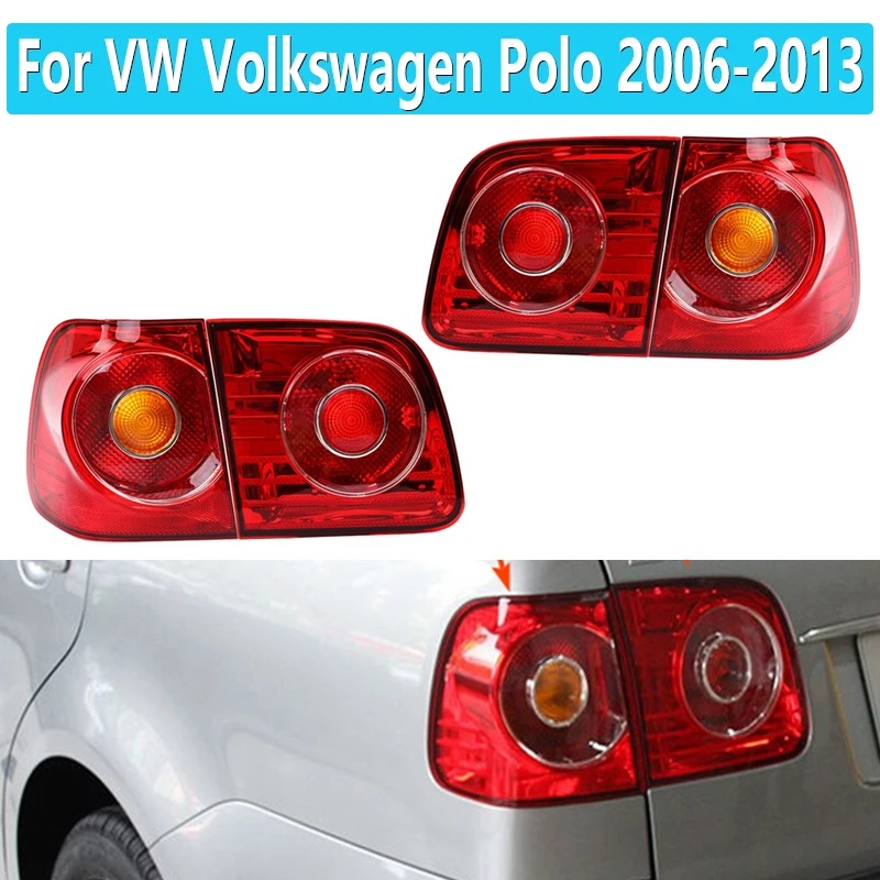 

Автомобильная задняя лампа для VW Volkswagen Polo Sedan 2006-2013, фонарь головного света, задний фонарь корпуса, задние фонари без линии, без света