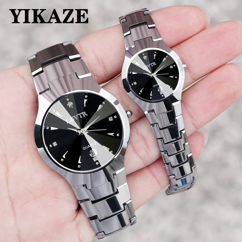 YIKAZE-relojes de lujo para mujer, reloj de pulsera de cuarzo Original con calendario elegante, de acero inoxidable, resistente al agua