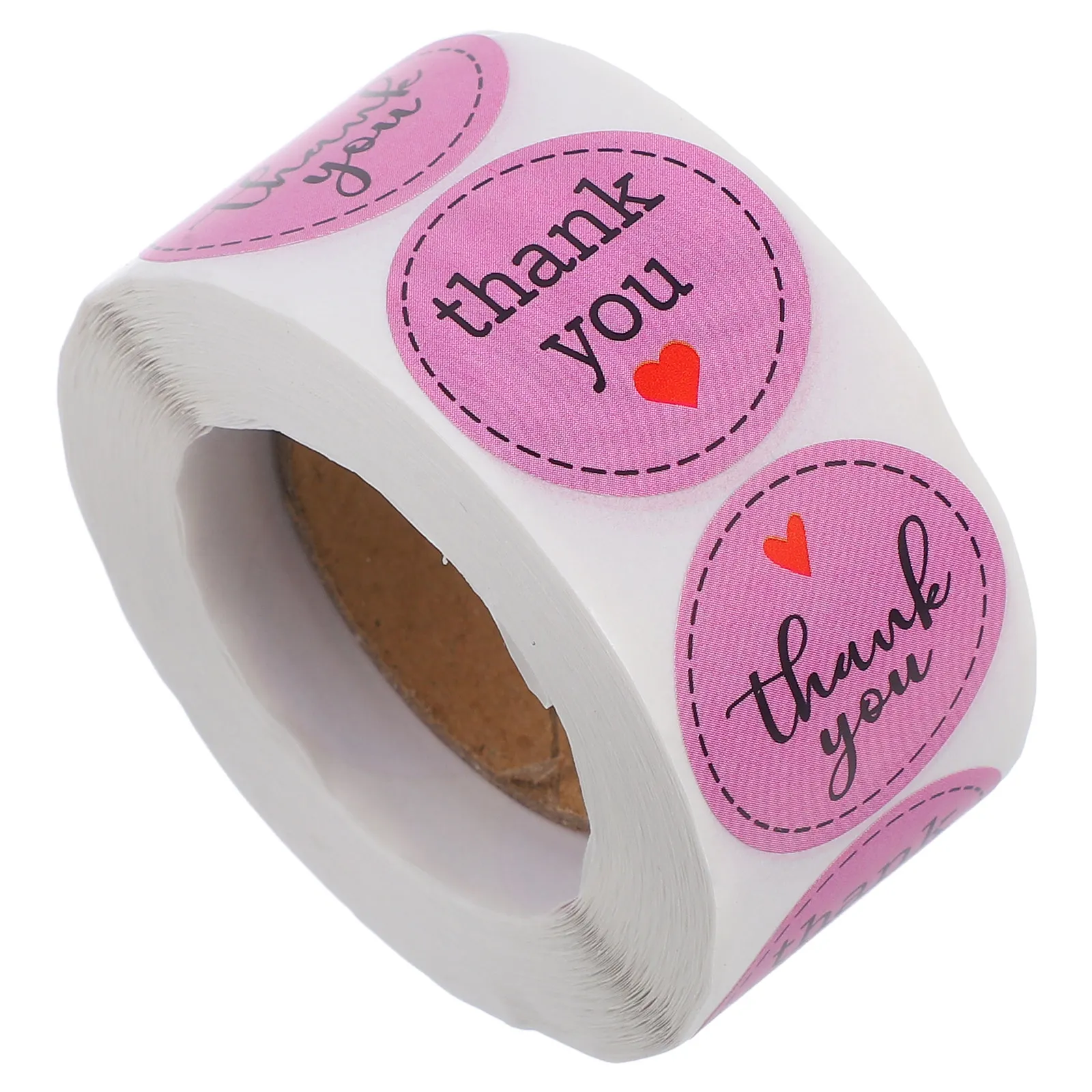 

Thank You Label Stickers Roll Adhesive Thankful Heart Design for Small Business Bakery Candy Box Gift Packaging Wedding