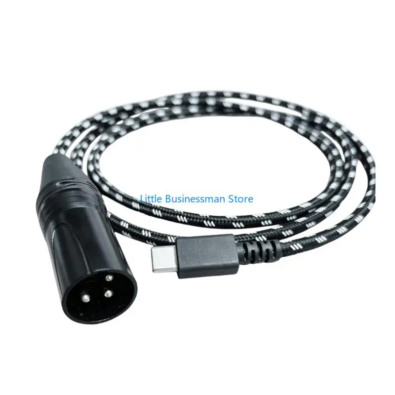 USB C XLR Cable with Molded Strain Relief and 3-Pin Male End Speaker Cord M76A