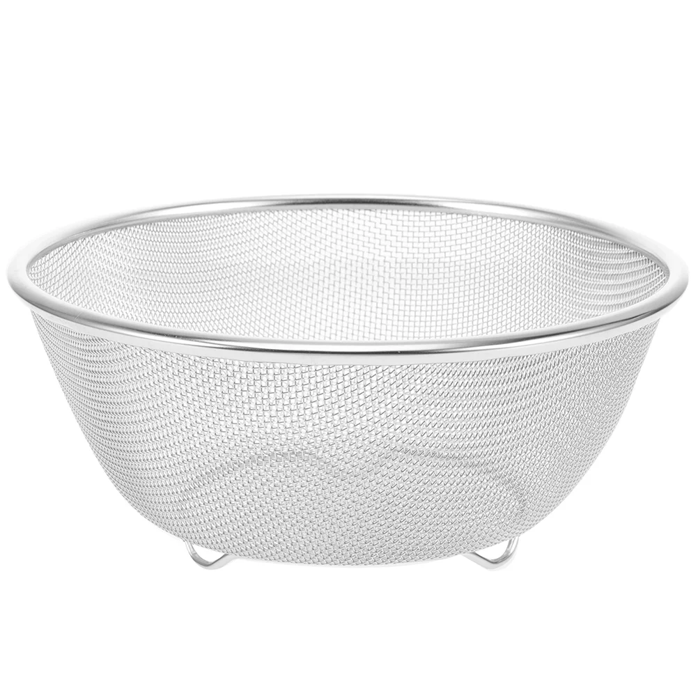 Rice Strainer Bowl Drain Basket Fettuccine Pasta Collander Stainless Steel Fruit for Household Metal Fruits