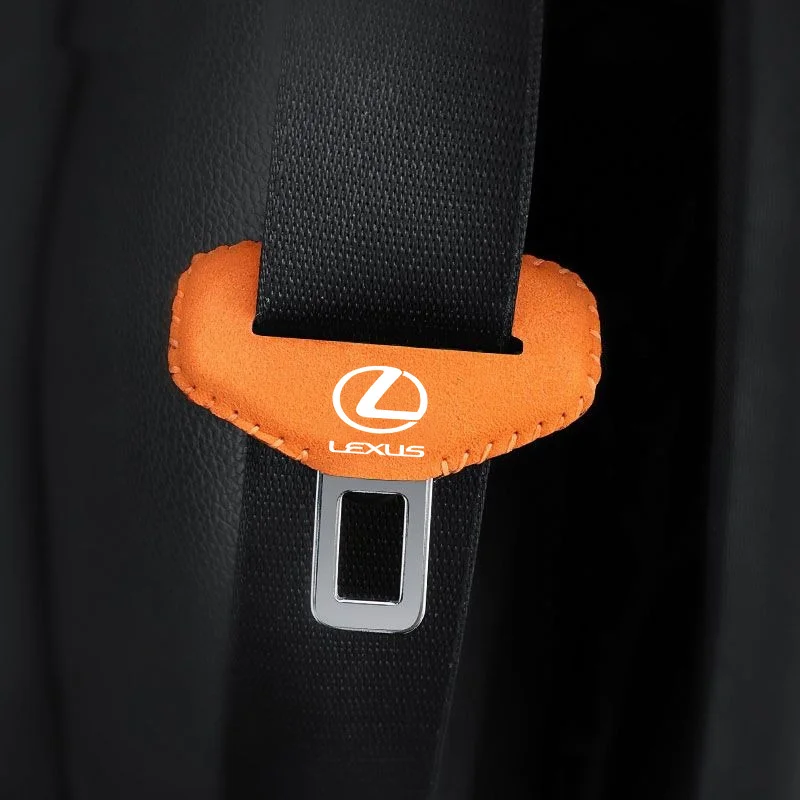 2PC Leather Car Seat Safety Belt Buckle Plug Protector Covers For Lexus GX470 RX350 IS300h RX330 IS250 LX570 LX600 Ct200h ES300h