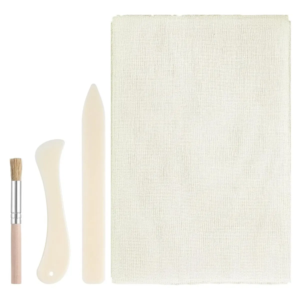 A95G Book Binding Repair Kit: 35x39 Inch Cloth, Bone Folders, Glue Brush for Old Books