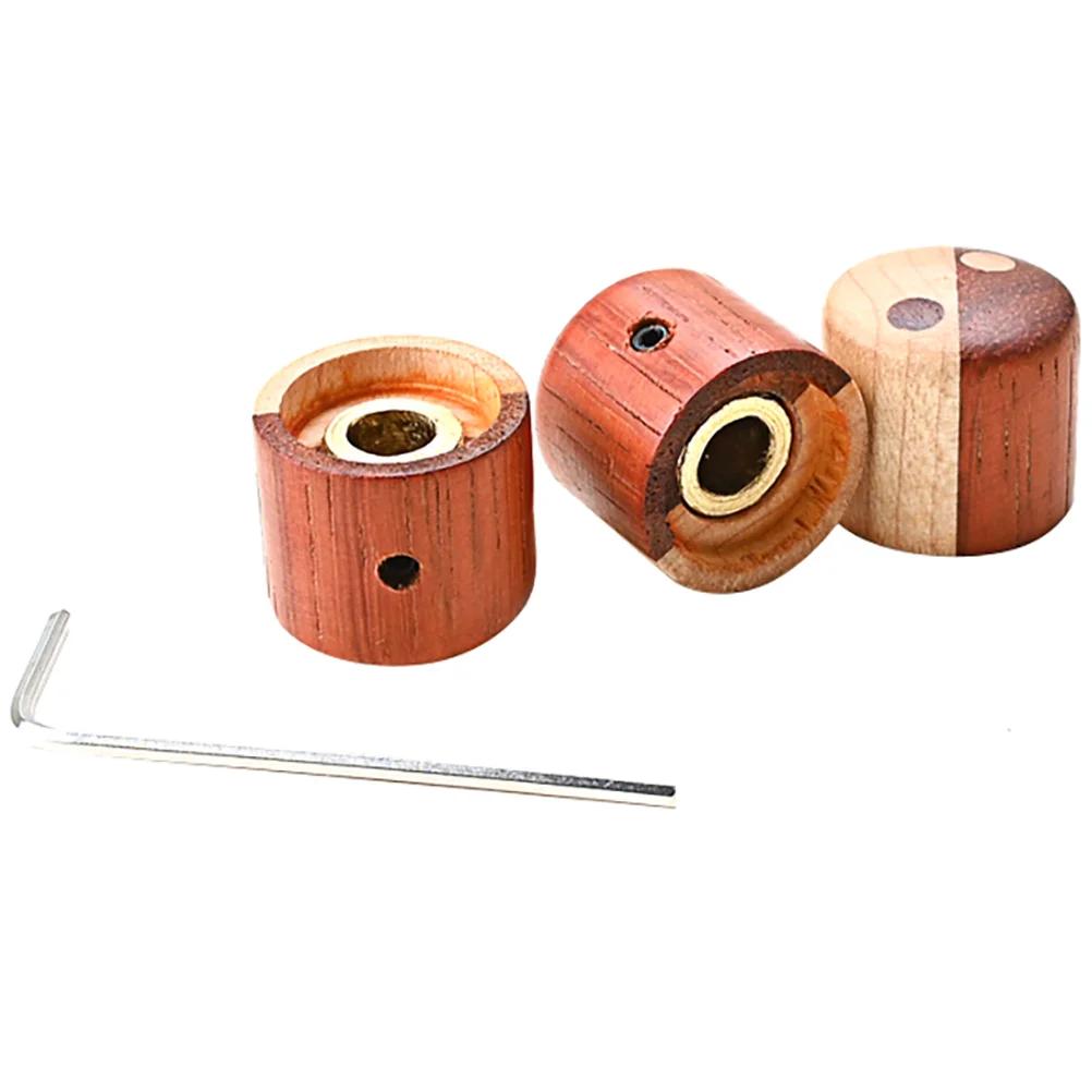 

3 Pcs Guitar Knob Bass Volume Knobs Tuning Musical Instrument Caps Useful Wooden Accessories