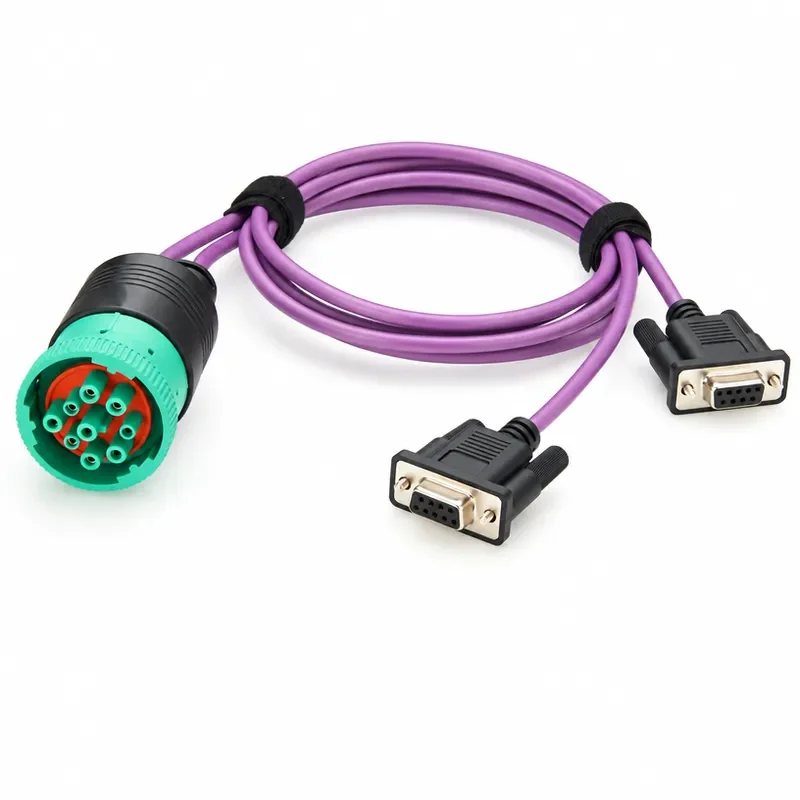 J1939 Deutsch 9 Pin to Dual DB9 CAN BUS Split Cable Compatible with Buses Construction Machinery and Industrial Equipment