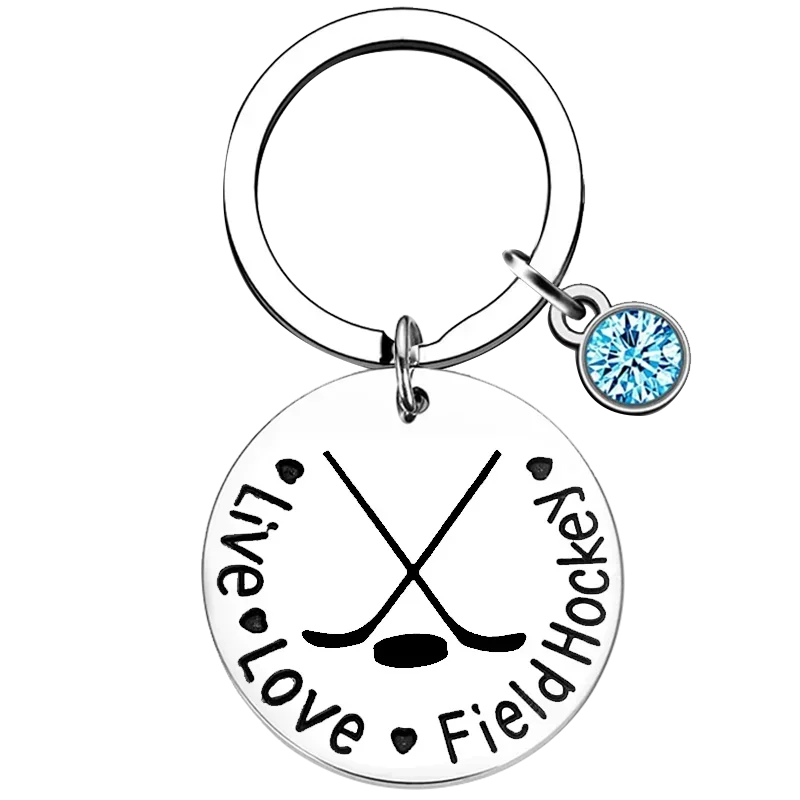 New Field Hockey Keychain Girl Field Hockey Players Key Rings Teen Girls Birthday Graduation Gifts