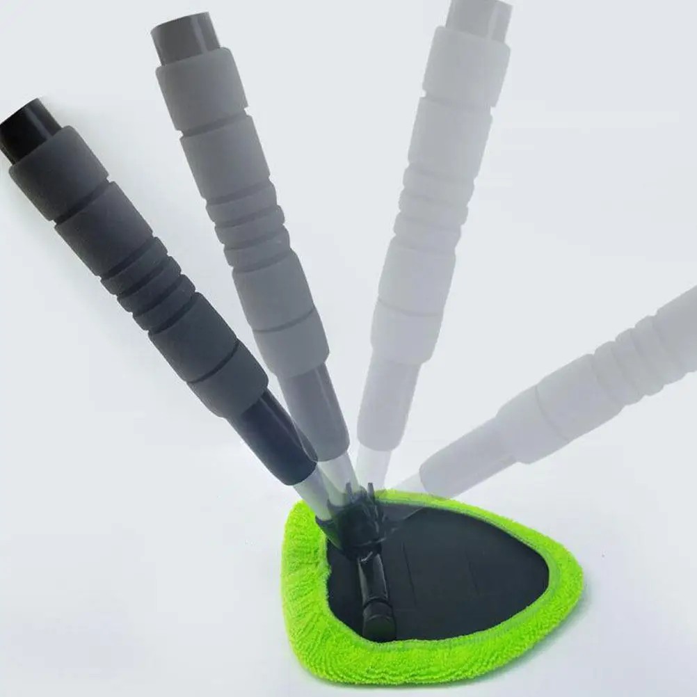1Pcs Windshield Cleaning Tool Car Window Cleaner Retractable Long Handle Brush Triangular Head Easy Clean Hard Reach Car Glass