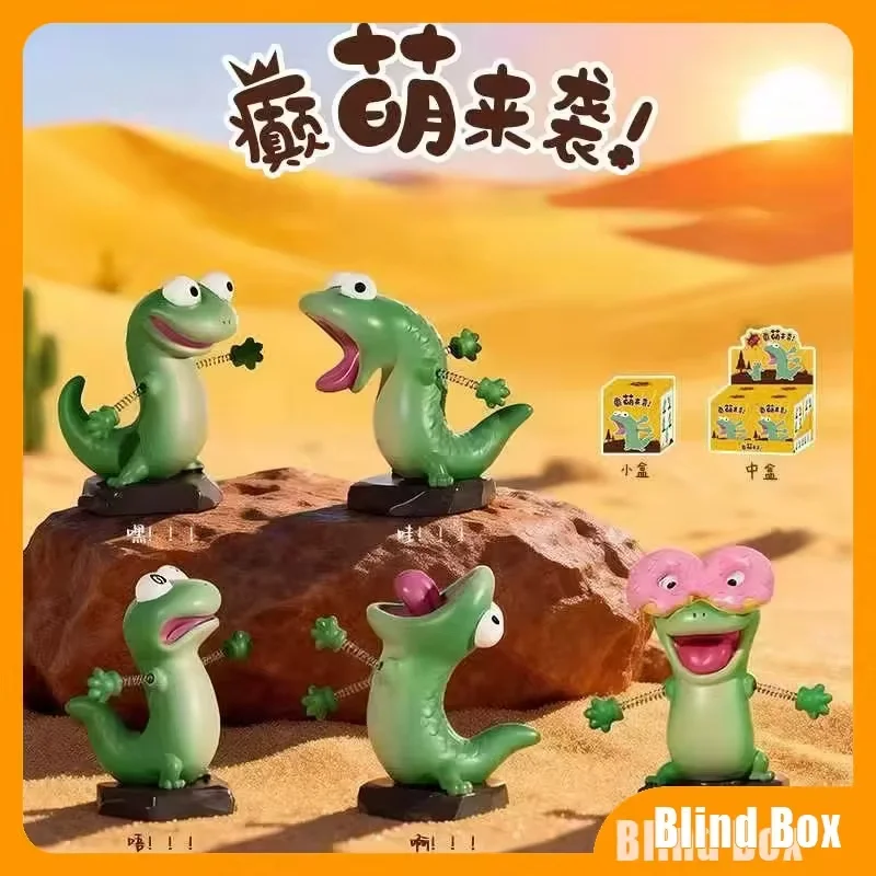 

In Stock Cartoon Lizard Tom Blind Box Cartoon Cute Green Lizard Periphery Creative Desktop Decorative Ornament Doll Collect Gift