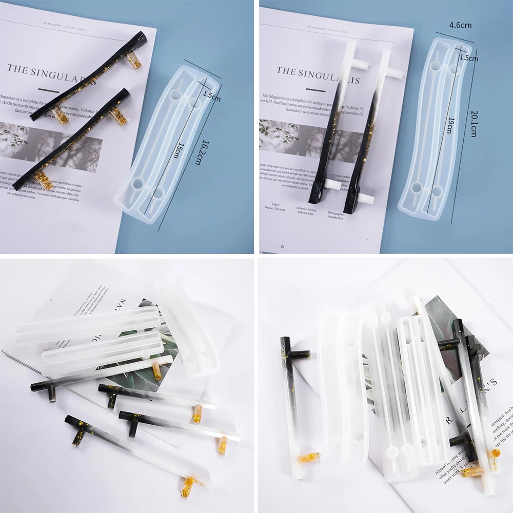 1 쌍 과일 트레이 핸들 실리콘 금형 크리스탈 클리어 에폭시 수지 금형 벤딩 트레이 핸들 금형 DIY 공예 보석 만들기위한