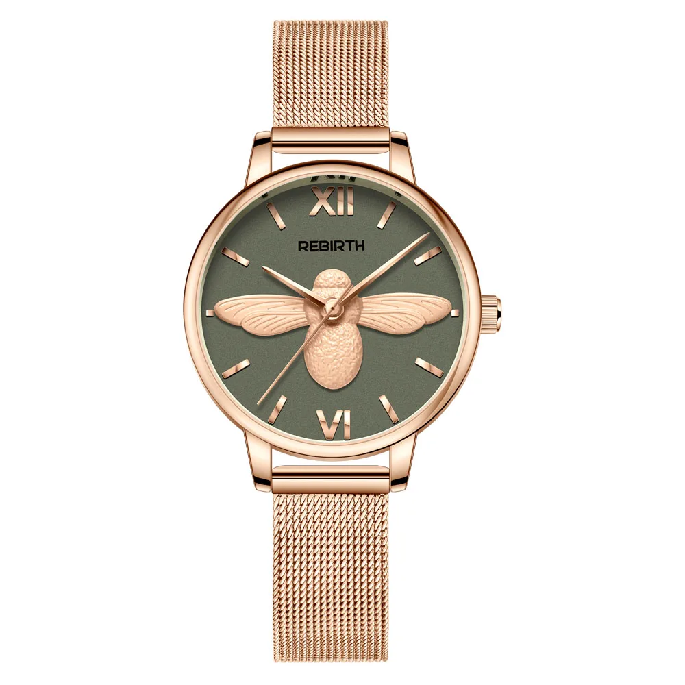 

Fashion Rebirth Top Brand New Milan Mesh With Ladies Watch Personality Diamond Quartz Alloy