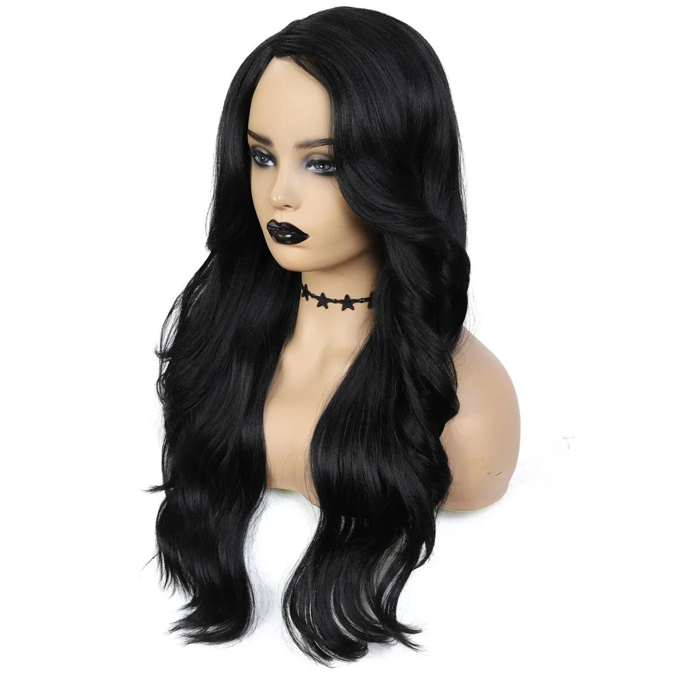 Synthetic Wigs For Black Women Long Wavy Side Part Hair Wig With Bangs Ombre Brown Color Natural Soft Cosplay Hairstyle X-TRESS