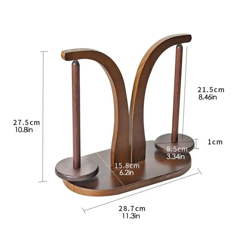 Double Yarn Spindle Rotating Wooden Sewing Yarn Holder Spinner Magnetic Thread Spool Wool Ball Winder Knitting Sewing Tool