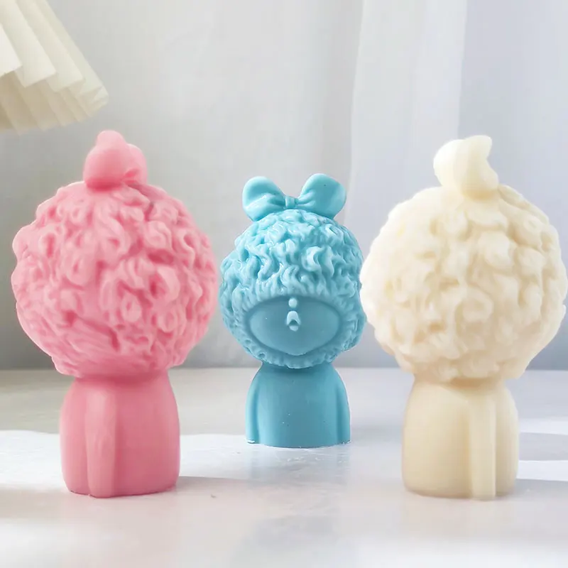 Cute pouting Girl Candle Mold, Handmade Aromatherapy Candle Decoration, Playful Doll Resin Mold