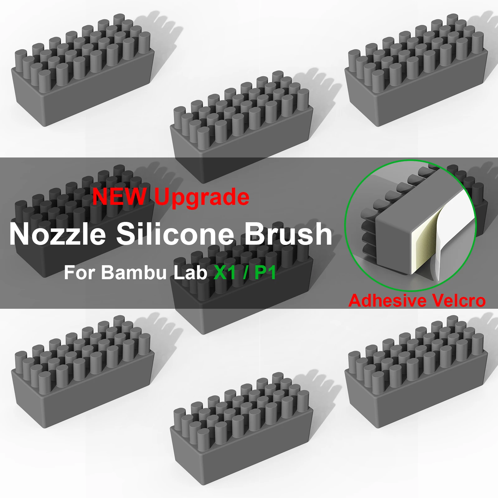 

For Bambulab P1 X1 Nozzle Brush Silicone Wiper Hotend Cleaner Mounted Scrubber Wiper Silicone Rubber Scrubbers Cleaning Tool