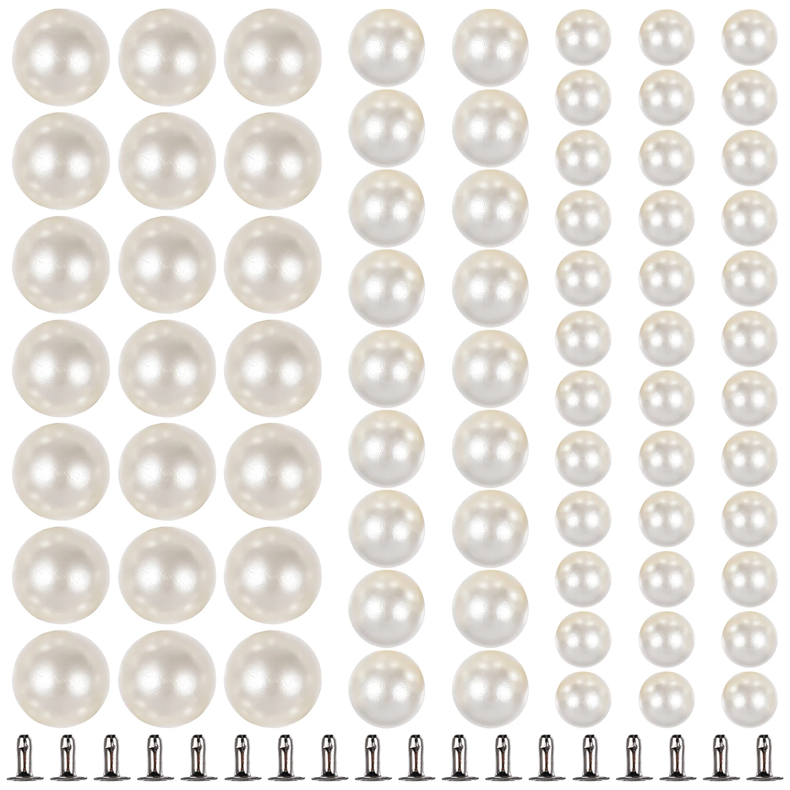 

150Pairs Pearl Rivets High Quality Imitation Pearls Studs for DIY Fashion Crafts Decorative Clothing Accessories
