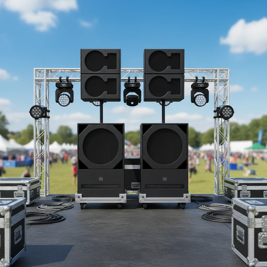 Indoor/Outdoor Concert & Live Performance 4800W 40Hz-18kHz Full Waterproof Active Linear Array Speaker