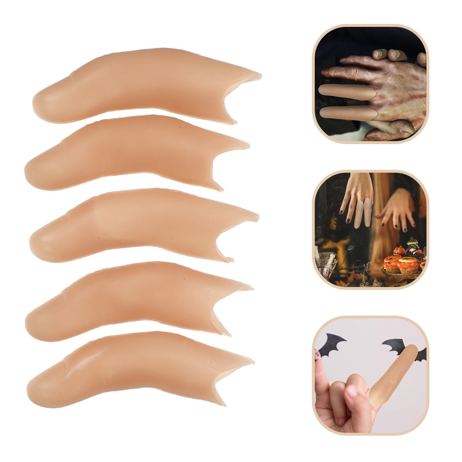 

5pcs Simulation Long Fingers Black Gloves Halloween Party Trick Props Kids Toys Fake Nails Novelty Gifts Accessories