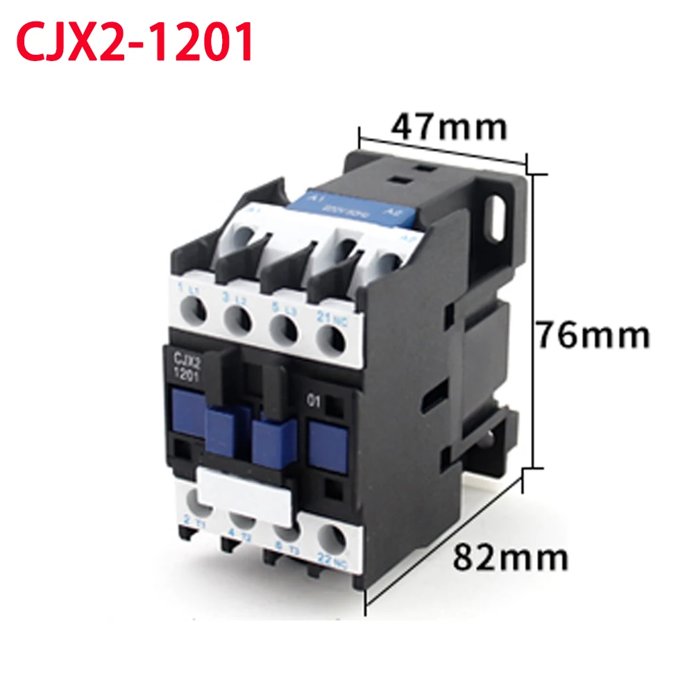 CJX2-1201 12A 3P+NC Magnetic Ac Electric 3 Pole Contactor For Unit 3 Phase 380V 220V 110V 36V 24V Normally Closed Contactor