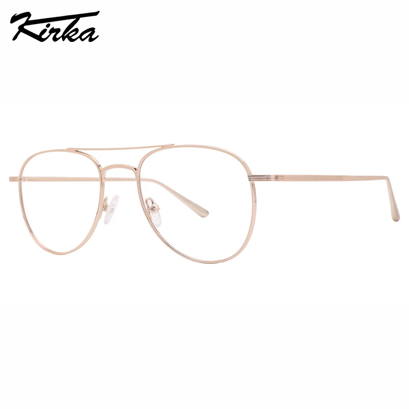 Kirka Male Classic Triangle Double Bridge Frames Matt Colors Myopia Business Computer Metal Reading Offices Glasses MM4024