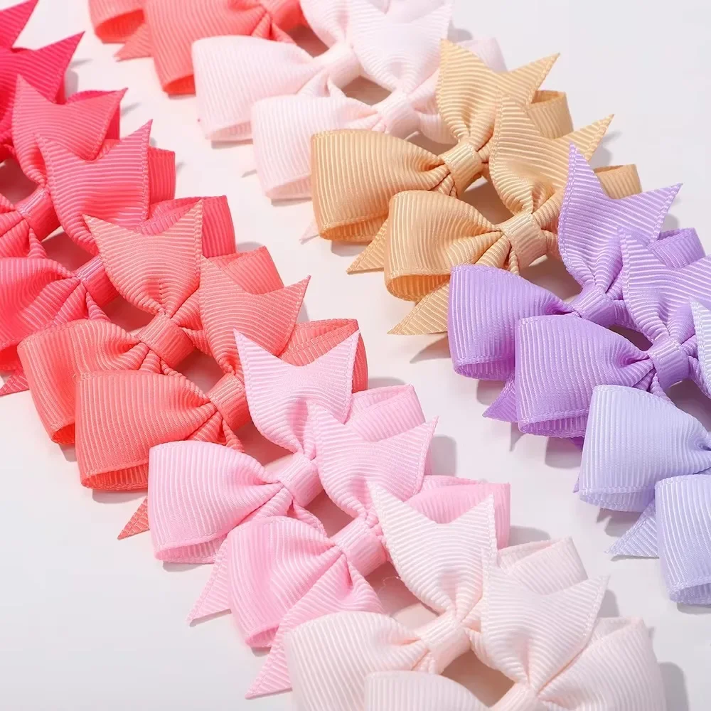 女の子のための手作りの弓のヘアクリップ,10個のヘアクリップのセット