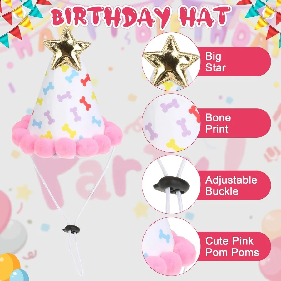 زي عيد ميلاد الكلب، قبعة لطيفة، وشاح باندا وكعكة صارصة، لعبة الكلب لحفلات أعياد الميلاد، هدية رائعة للحفلات الصغيرة