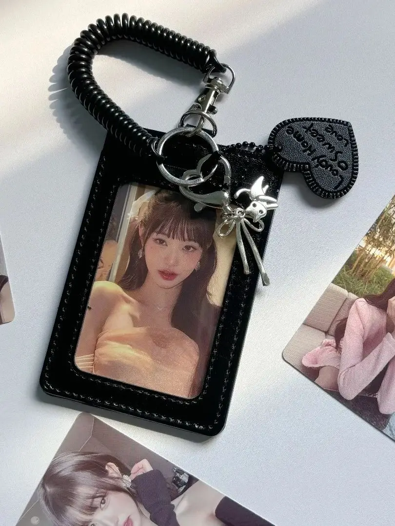 Nowy album na karty kolekcjonerskie Pu Black, etui na karty Kpop z Koreańczyków, brelok, zawieszka, folia ochronna, okładka na karty do gier z zdjęciami idolów. — 2