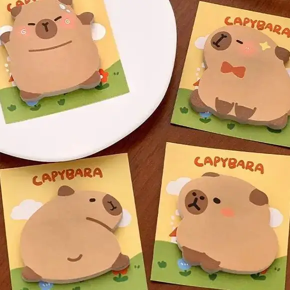 Kawaii Cartoon Capybara Sticker Capybara shaped sticky notes cute self-adhesive Kapibala Cute Kids Animal Sticker Toys Gift image 2