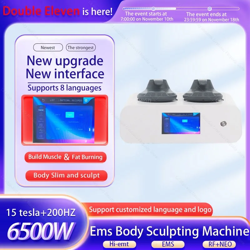 

EMSzero NEO 15 Tesla 6500W Hiemt RF 200Hz Ems Body Sculpting Slimming Machine Muscle Stimulator Weight Loss Massage device