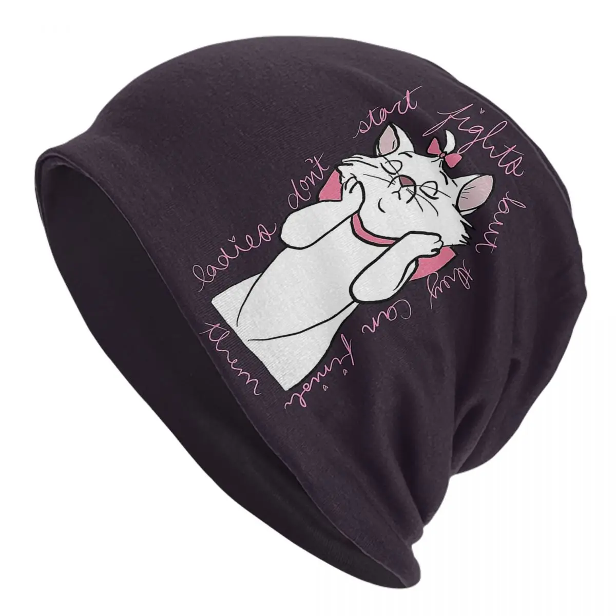 Marie From Aristocats Warm Knitted Cap Fashion Bonnet Hat Autumn Winter Outdoor Beanies Hats for Men Women Adult