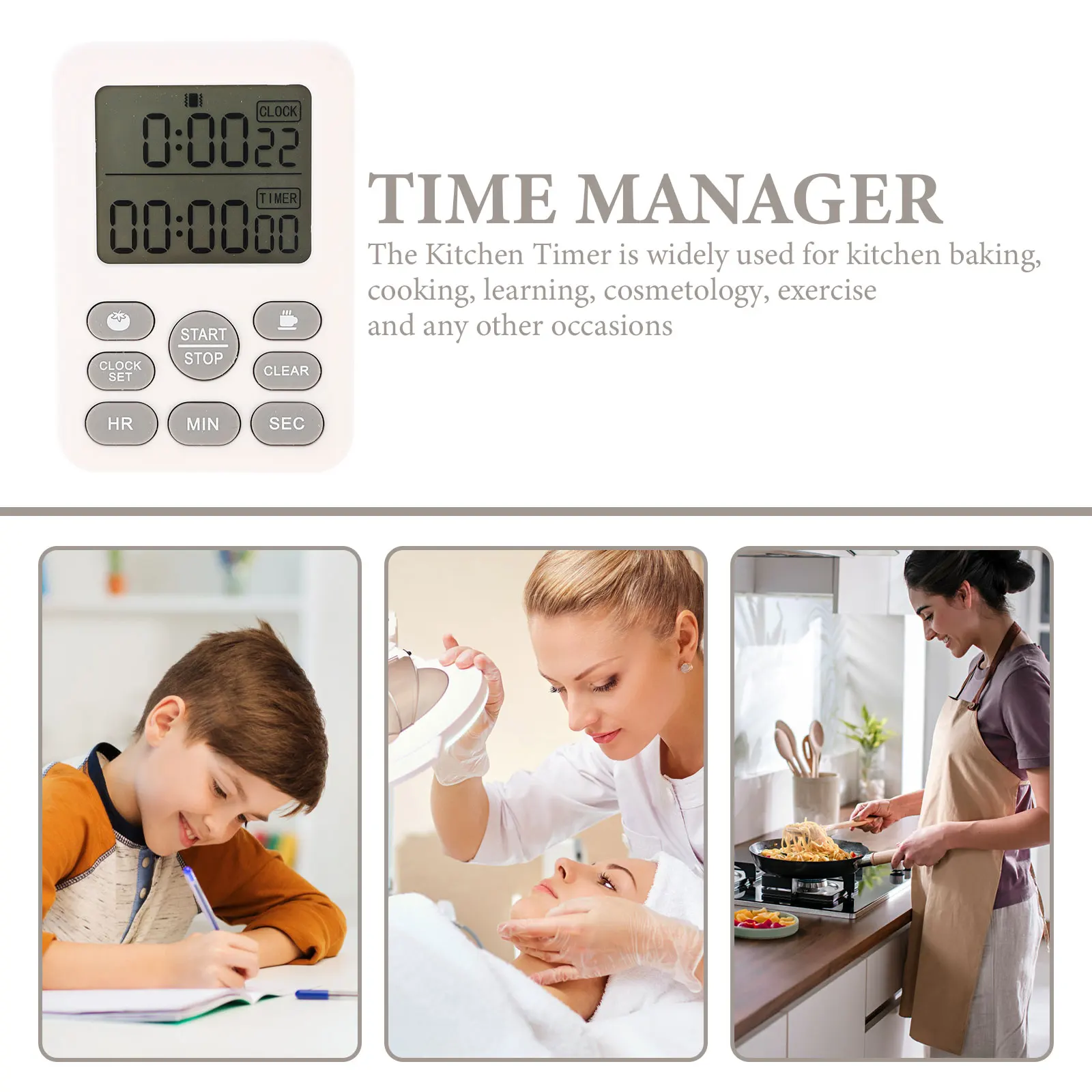 

Adorable Cartoon Kitchen Cooking Baking Study Countdown Manager Home Office Desktop Stand Timer Plastic Reminder