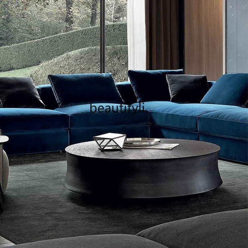 X طاولة القهوة الإيطالية البسيطة لغرفة المعيشة، نمط ساحر، شقة صغيرة، طاولة الرصيف، أثاث طاولة الشاي المستديرة