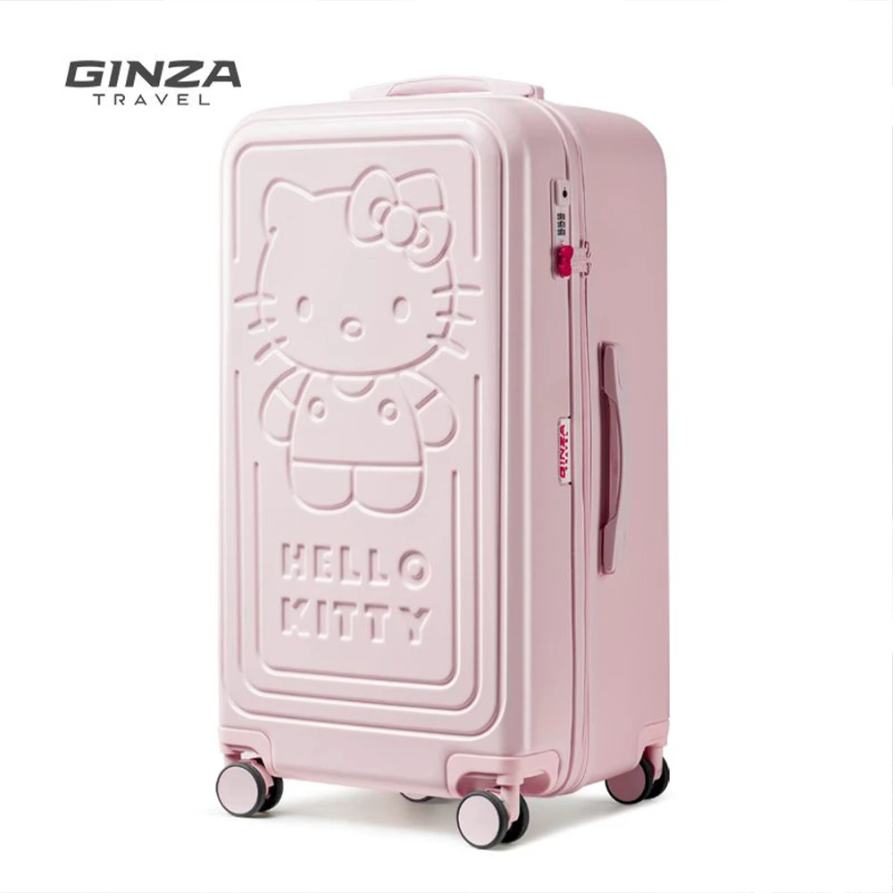 Kawaii Anime Hello Kitty 14-26 Inches Trolley Case Suitcase Sanrioed Mute Universal Wheel Student Travel High Capacity Storage