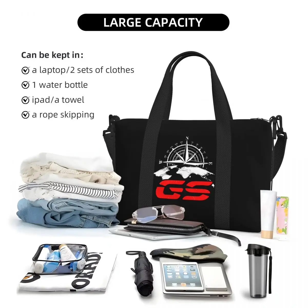 Sac fourre-tout d'aventure de moto GS personnalisé pour femmes, grande capacité, sacs de voyage Hurrad Biker Gym Beach