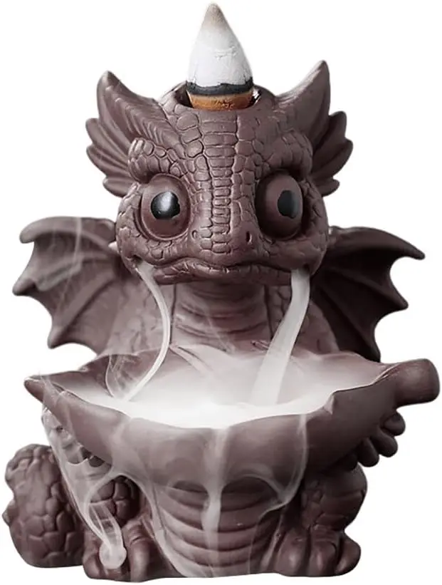 Backflow  Holder, Dinosaur Ceramic Hand-Made  Fountain Burner Backflow  Cones, Without  Stick, Fragrance Aromatherapy  Decoratio