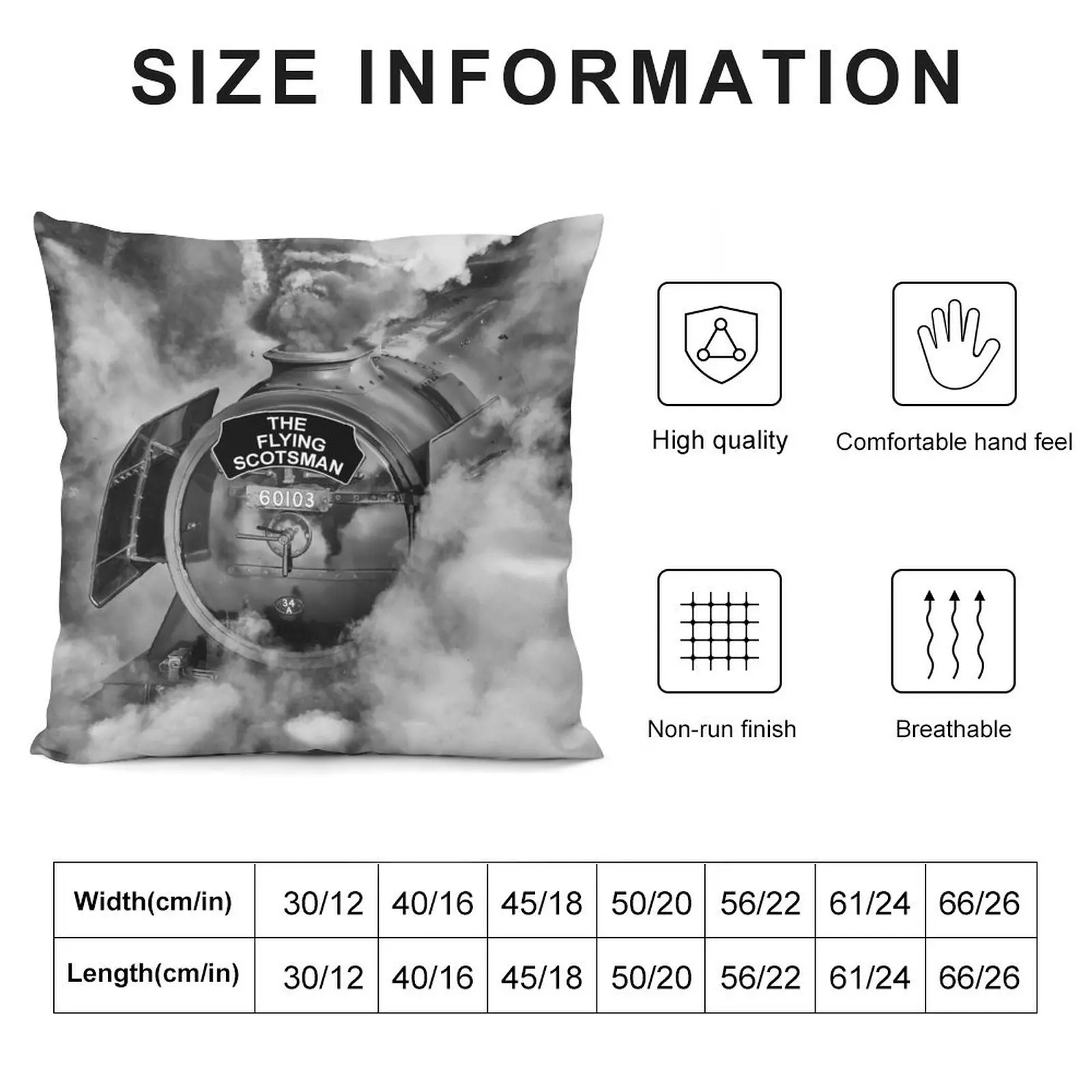 The Flying Scotsman 60103, in a cloud of steam and smoke Throw Pillow Pillow Cases Decorative covers for pillows pillow