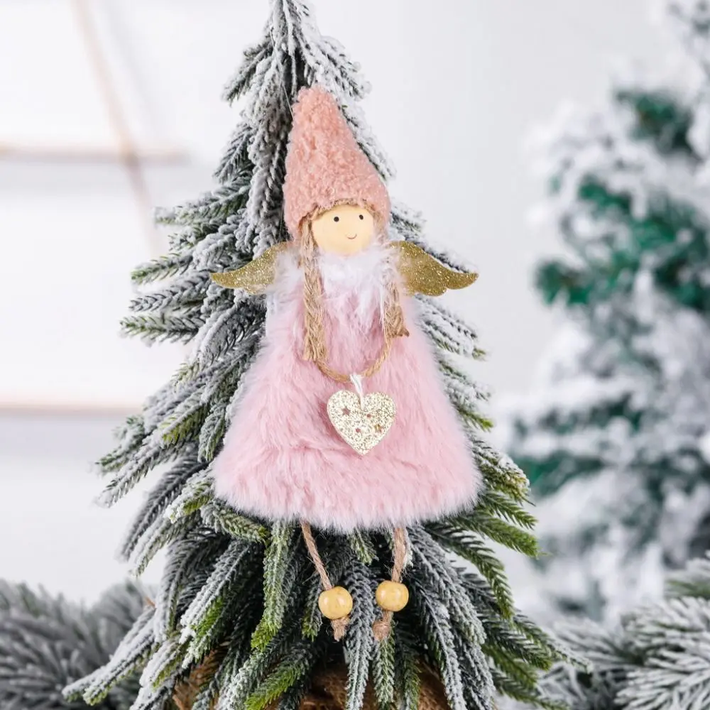 Langlebige süße Weihnachtsbaum hängende Ornamente Engel Puppe modische Engel Puppe Anhänger Plüsch Plüsch Gaze Rock Engel Kinder Geschenke