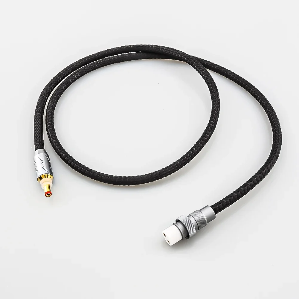 Viborg 100% Pure Silver DC GX16 2Pin to 2.5mm Phono Cable DC2.1MM amplifier AC/5.5MM DC Linear power supply cable