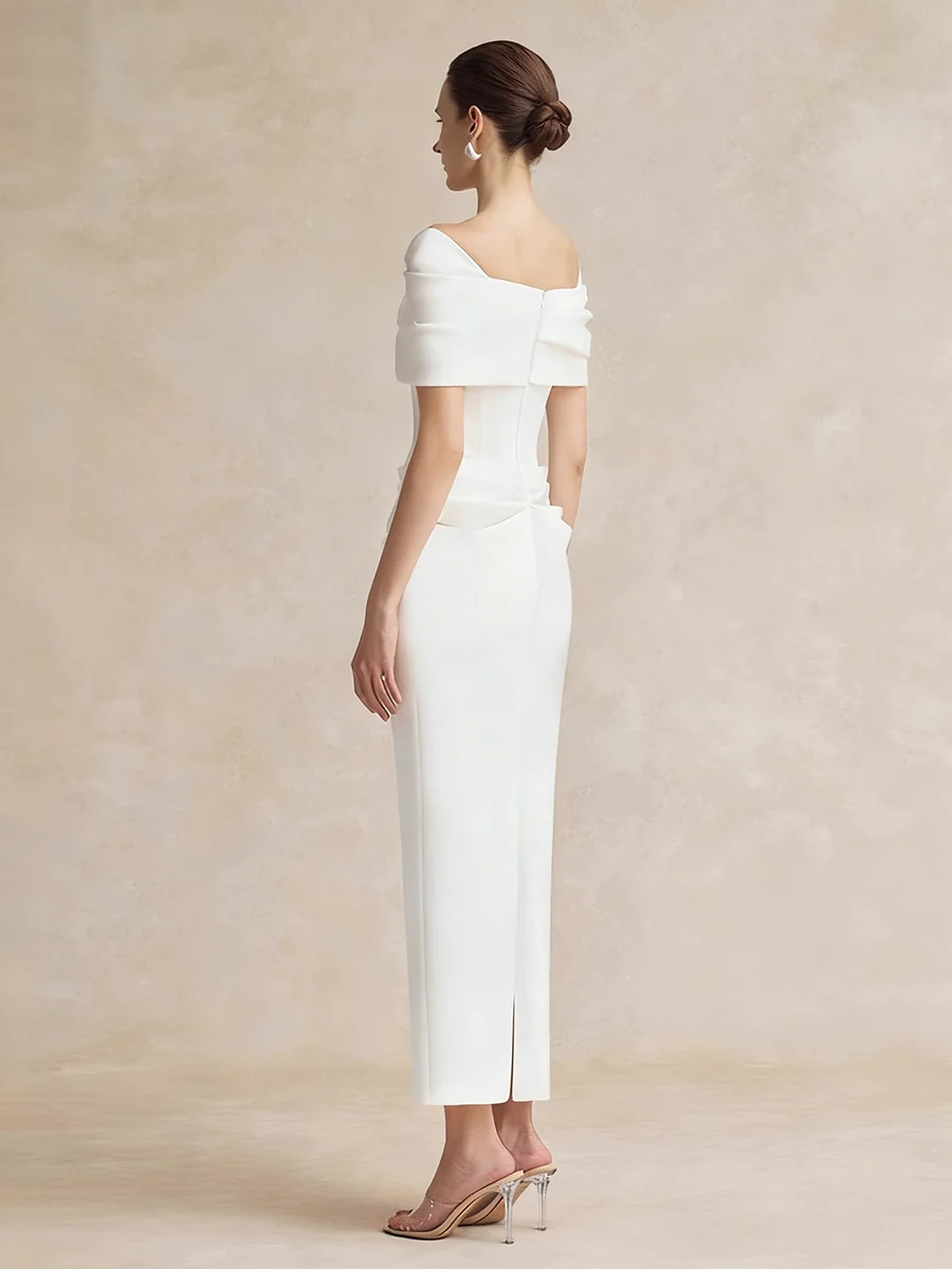 VGH temperamento sólido vestidos adelgazantes para mujeres cuello cuadrado manga corta cintura alta primavera elegante vestido de cena femenino nuevo