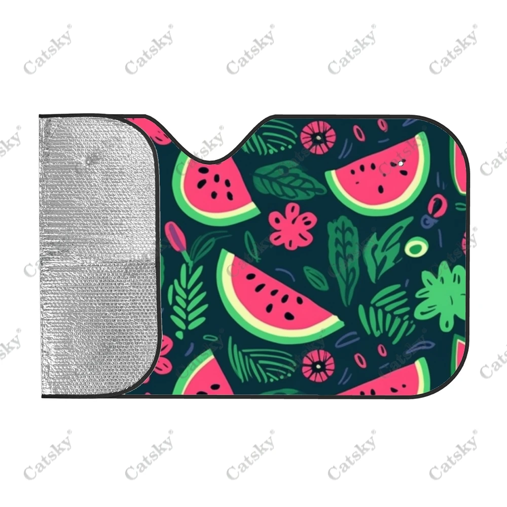 Watermelon Slices And Leaves Car Windshield Sunshade, Front Auto Cars Sun Shade Blocks Uv Rays Sun-Visor Protector