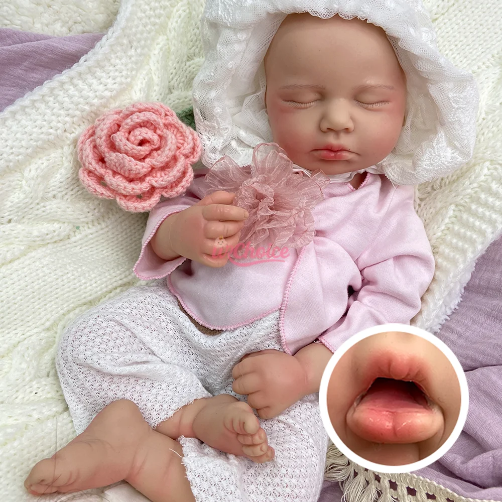

Милая кукла-реборн 20 дюймов, реалистичная силиконовая кукла-реборн, раскрашенная вручную, мягкая на ощупь, спящая кукла с эффектом веса, новорожденный малыш для коллекционеров