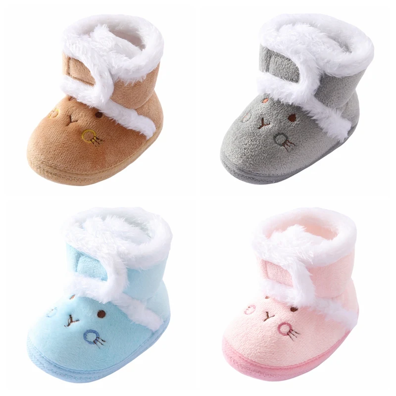 Snow Boots Baby Toddler Soft Sole Plus Velvet Warm Newborn First Walkers Infant Comfortable Walking Shoes