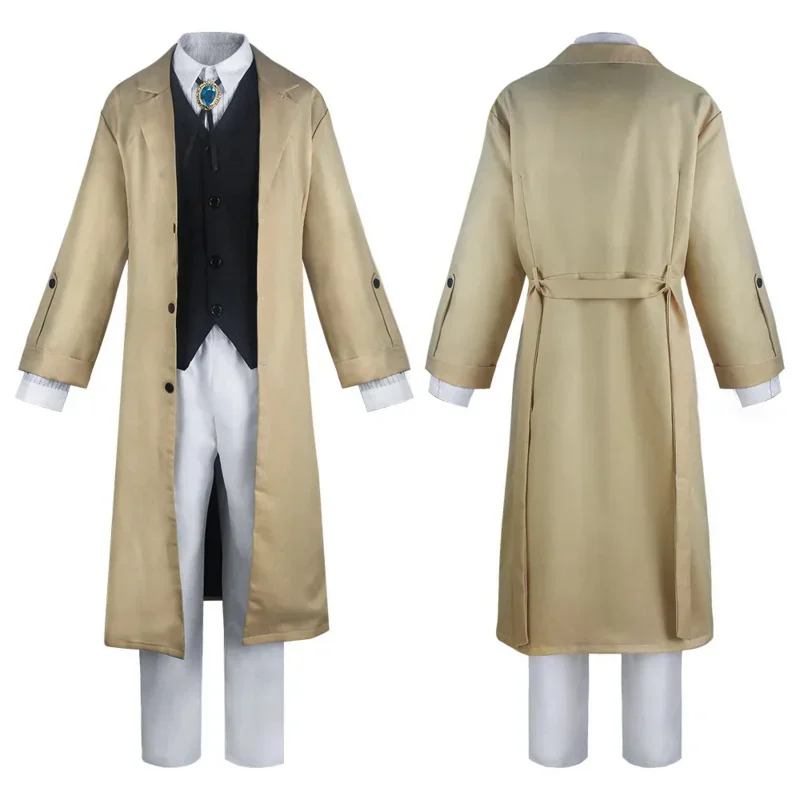 Bungo Stray Dogs Cosplay Dazai Osamu Jacket Coat Suit Manga Adult Men Halloween Costume Anime Clothes Disfraz Hombre Masculina