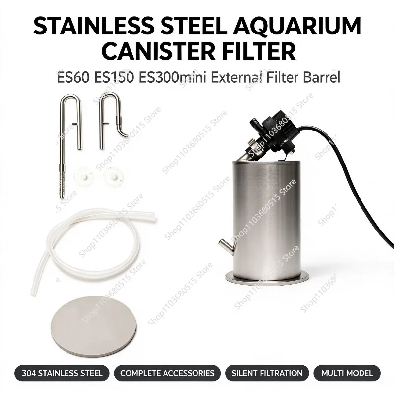 ES60 ES150 ES300mini External Fish Tank Filter Barrel Stainless Steel Aquarium Canister Filter Fish Tank Filter Bucket
