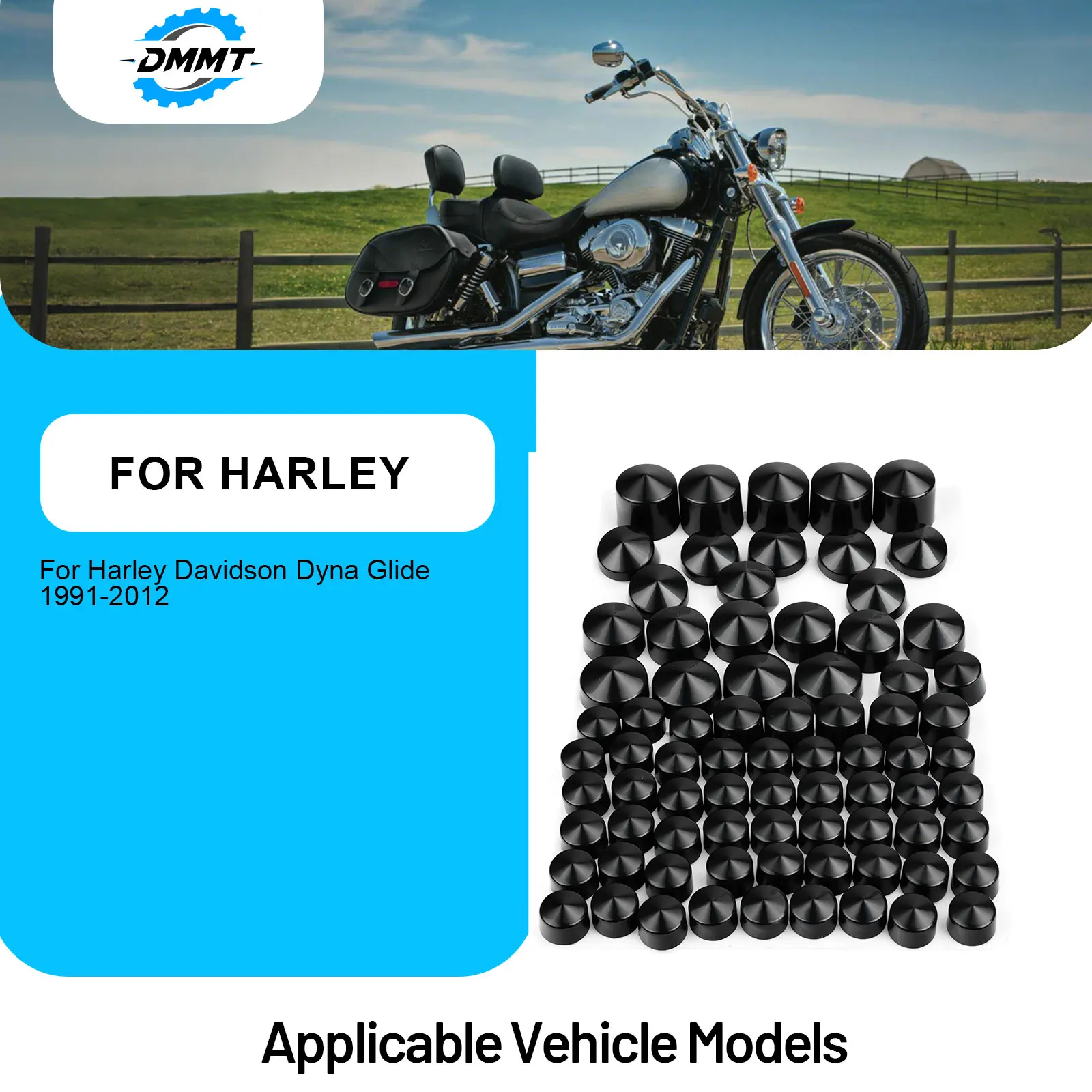 

Комплект заглушек для болтов мотоцикла, заглушки для болтов мотоцикла Harley Davidson Dyna Glide 1991-2012, 76 шт.