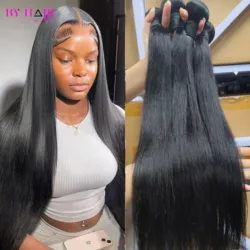 Peruvian Hair Bundles Straight Human Hair Bundles 100% Raw Hair Bundles Remy Hair Extensions For Women Weave 10-40 Inch Tissage